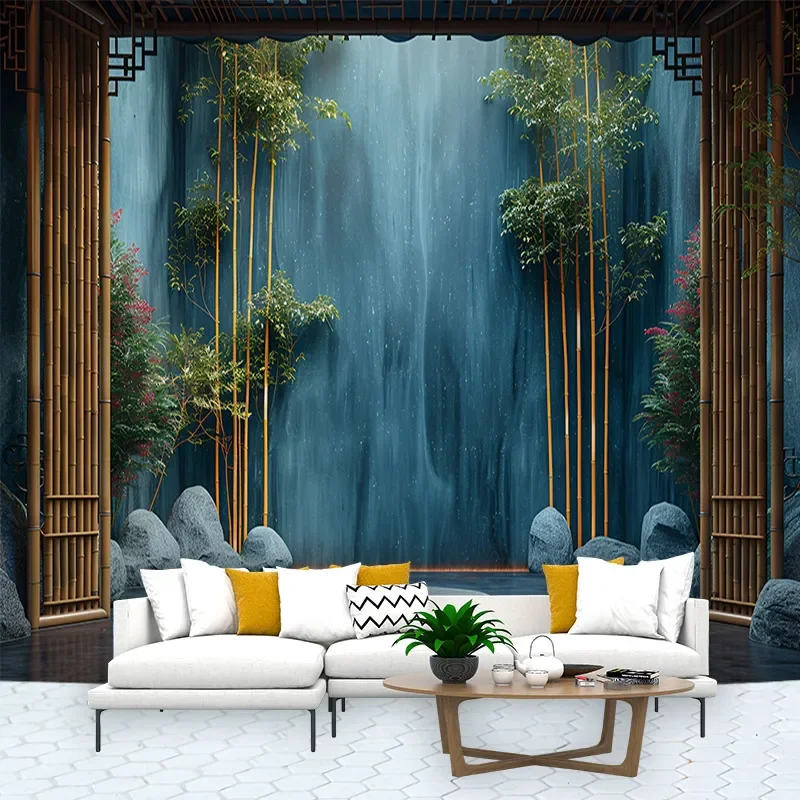 Театральный стиль гобелены настенные художественные растения зеленый лист