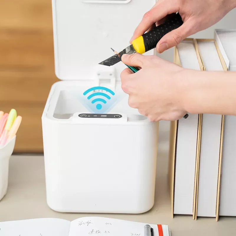 

Умная мусорная корзина, Интеллектуальная Индукционная настольная машинка, маленькая мусорная корзина, офисные принадлежности, подарки 2022