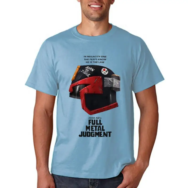 

Full Metol Judge Dredd White T-Shirt Cool Creotive Cousol Shirt(1)
