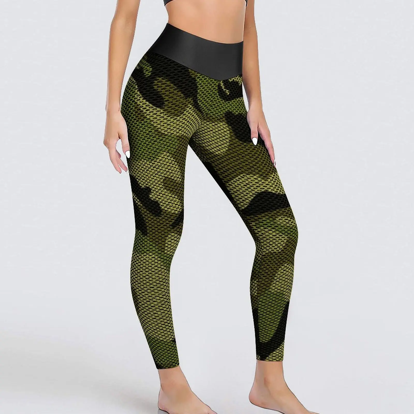 

Camouflage Yoga Pants Sexy Green Black Print Design Leggings Push Up Fitness Gym Leggins Lady Aesthetic Elastic Sports Tights