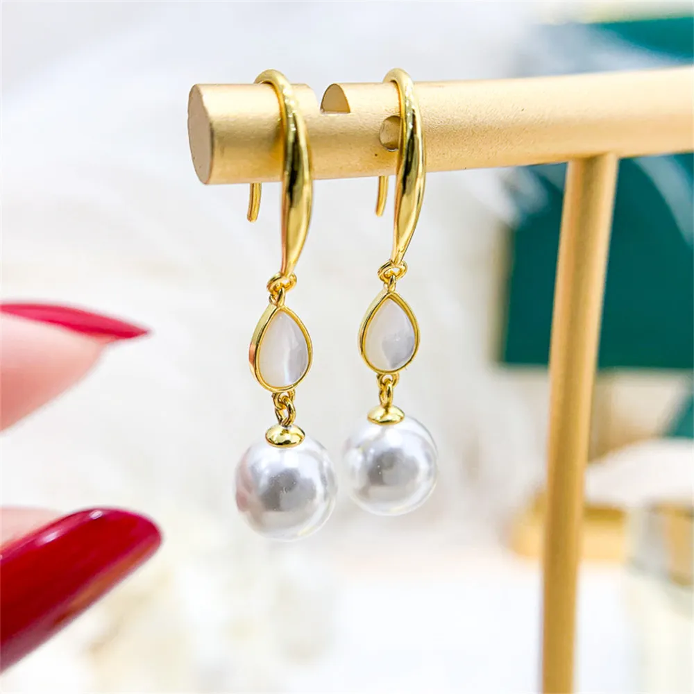 

DIY Pearl Earnail Accessories S925 Sterling Silver Jewelry Shell Fashion Earhook Female Empty Holder Fit 8-12mm Beads