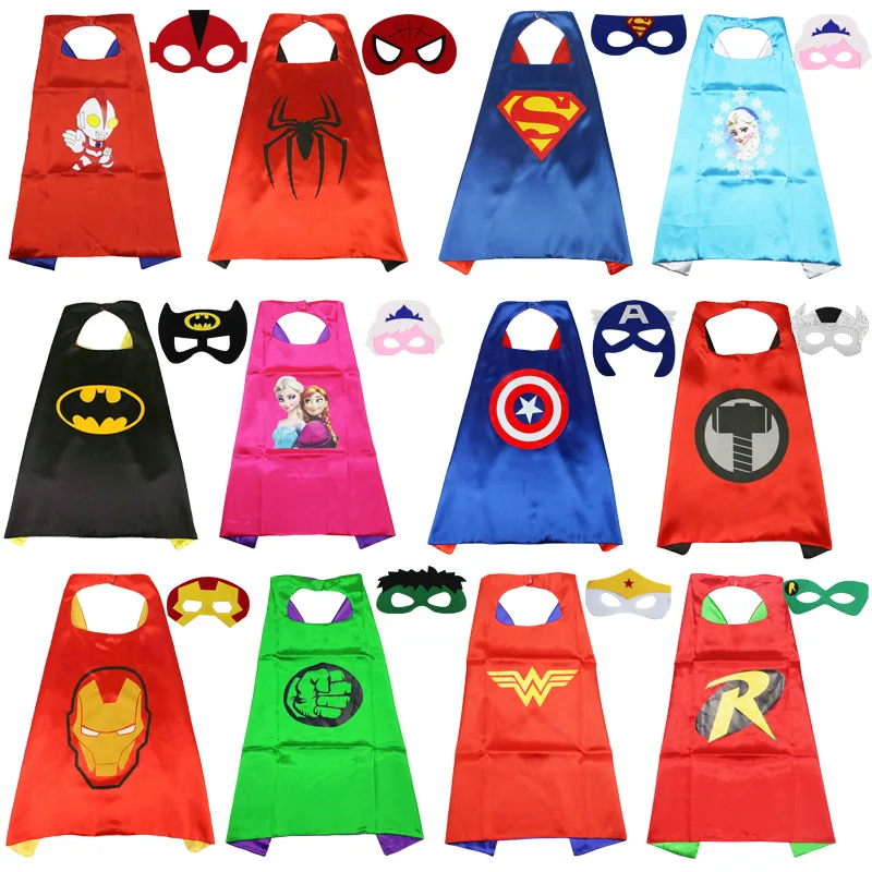 

Marvel Halloween Carnival Party Cloak Role Playing for Adults and Children Spider Man Iron Man Ultraman Cloak Decor Christmas