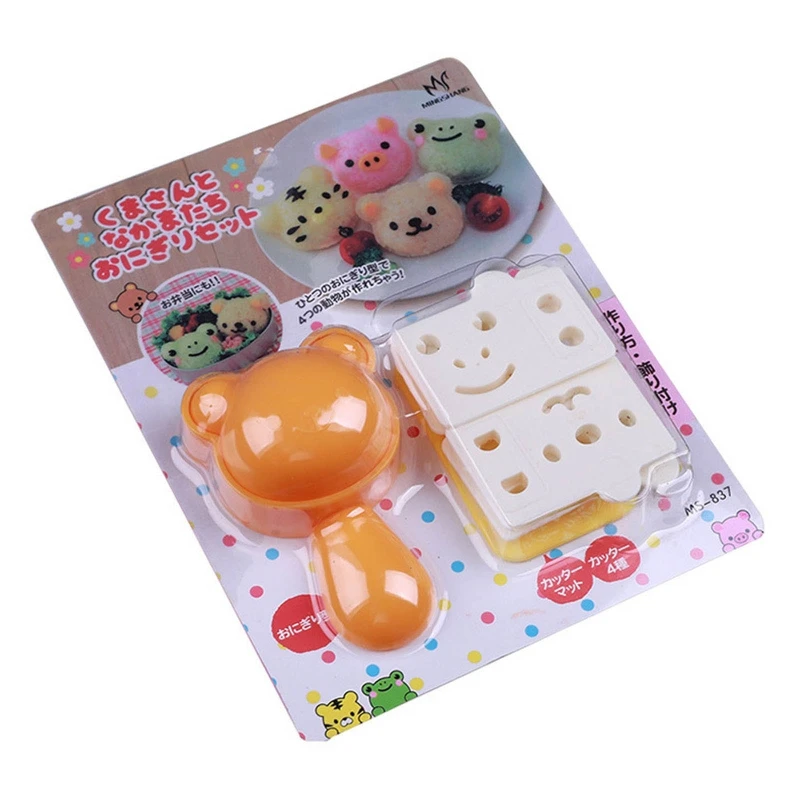 Cute Animal Shaped Rice Ball Mold Onigiris Mold Sushi Molds Rice Ball Maker Sushi Moulds for Lunch Bento Box Accessories