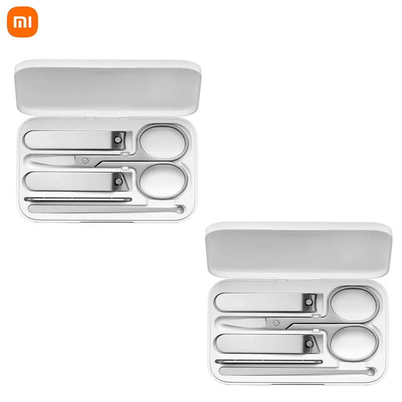 

Xiaomi 5pcs/set Manicure Nail Clippers Pedicure Set Portable Travel Hygiene Kit Stainless Steel Nail Cutter Tool Set