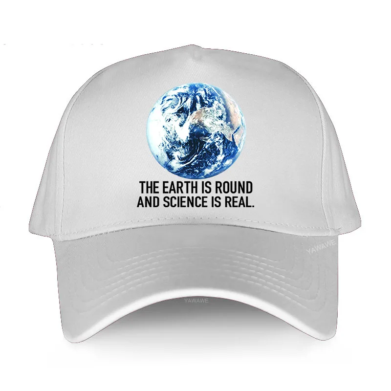 

Hot sale Baseball Caps summer casual hat for men THE EARTH IS ROUND AND SCIENCE IS REAL Art Style Breathable Hat Sun-Proof Cap