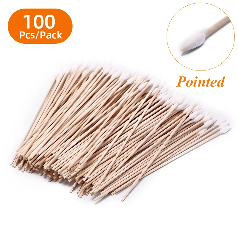 

100Pcs/Pack Multifunctional 15cm Gun Cleaning Cotton Swabs Kit Long Round/Pointed Swabs Hunting Rifle Pistol Gun Cleaning Tool