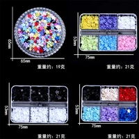 6 grids 3d color acrylic flower nail parts for women nail artist charms design nail art decor diy jewelry accessory nail decor