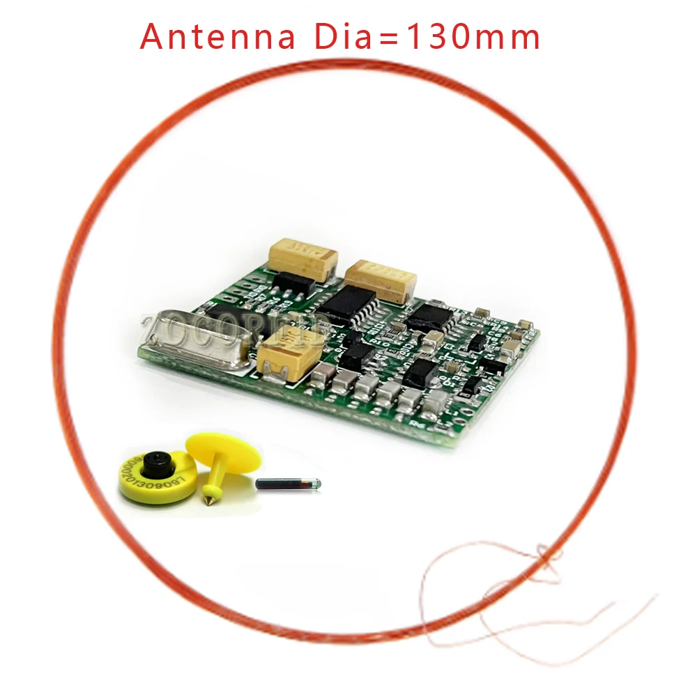 

134,2 кГц модуль считывания тегов животных TTL выход AGV RFID FDX-B FDXB ISO11784 дальность