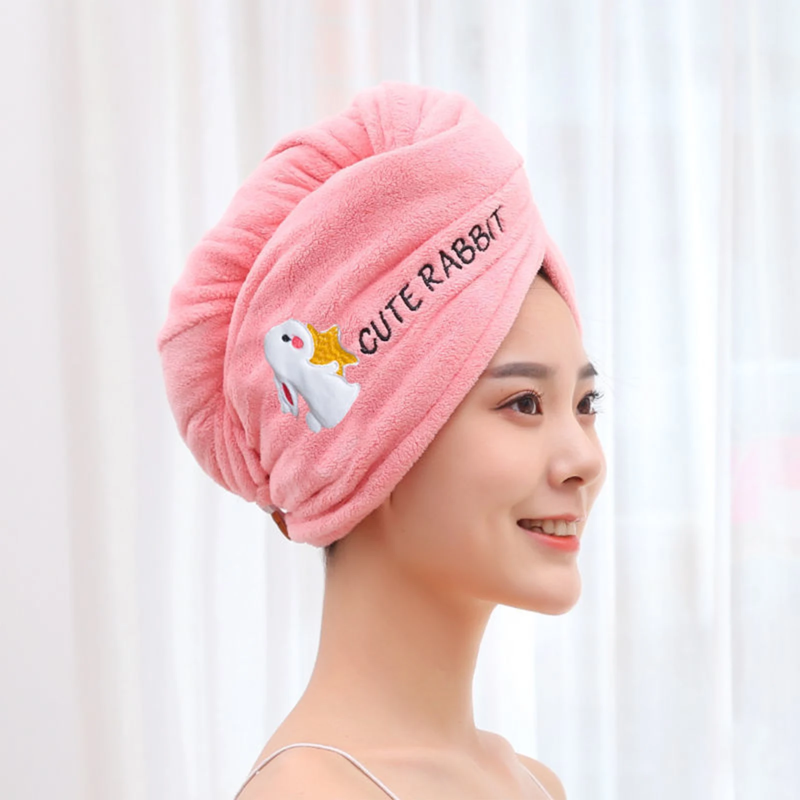 

Women Hair Drying Hat Quick-dry Hair Towel Cap Hat Bath Hat Microfiber Solid Towel Cap Super Absorption Turban Hair Dry Cap