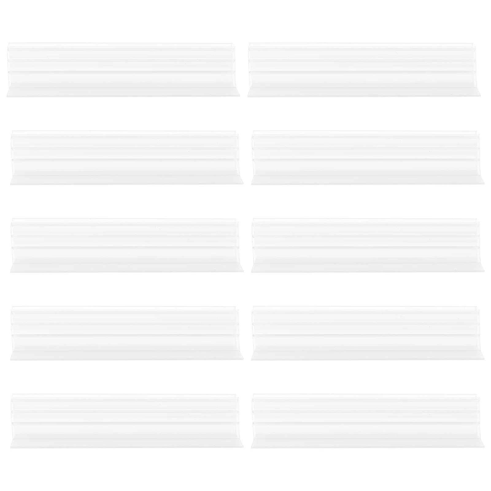 

10 Pcs Commodity Ad Folder Clear Display Stand Shelf Tag Holders Pvc Advertising