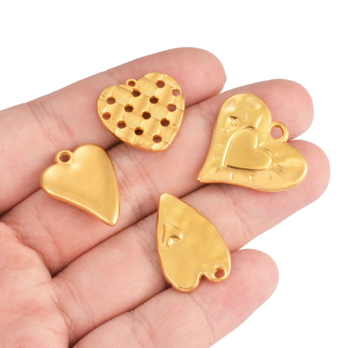 2pcs/lot Stainless Steel Heart Love Charms Pendant DIY Women Necklace Bracelet Pendant for Jewelry Making Supplies Handmade Gift