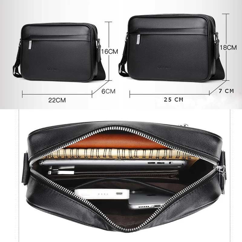 Men Genuine Leather Shoulder Bags Fashion Business Crossbody Bags Handbags Black Bag Man Briefcases Bag Messenger Bag Office