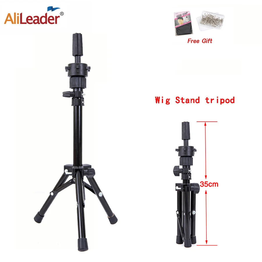 

Metal Wig Tripod Stand Adjustable Mannequin Head Tripod Stand For Hairdressing Styling 64Cm Mini Black Wig Stand Tripod For Head