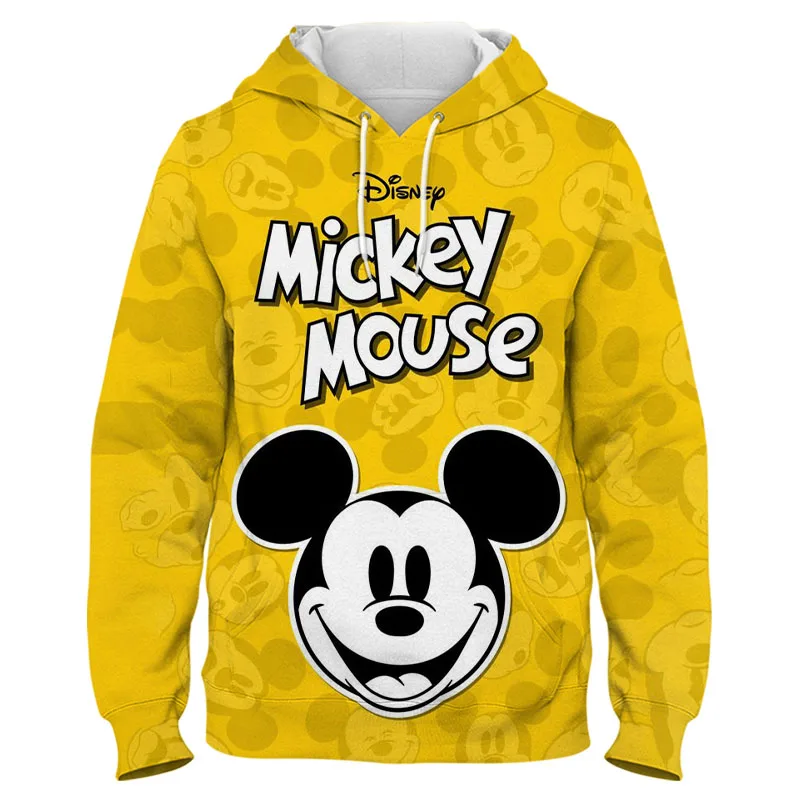 

Новые толстовки с капюшоном Disney, мультяшный Микки Маус, уличная одежда с 3D рисунком, модные мужские и женские толстовки, толстовка большого ...