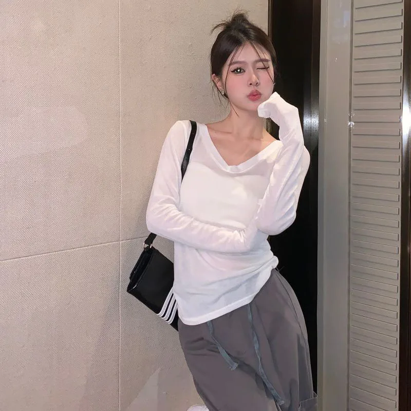 Блузка Lucyever женская с V-образным вырезом и защитой от солнца