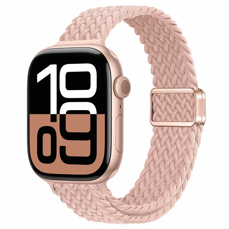 Тонкий плетеный ремешок для Apple Watch Band 40 мм 41 44 45 38 46 49 Браслет iWatch Series se 7 6 8 9 10 Ultra2