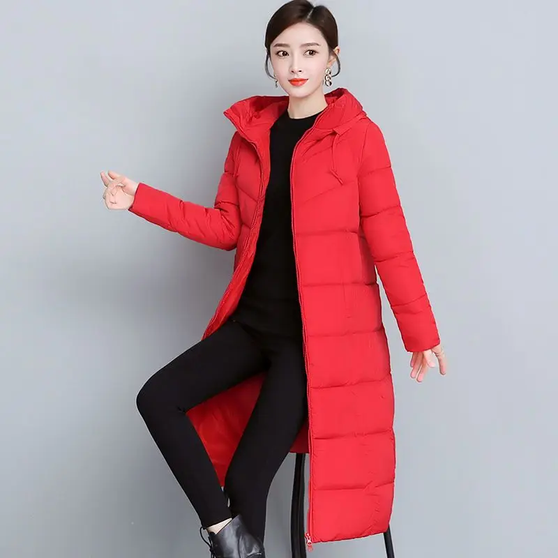 2023 New Women cotton-padded Coat Medium Long Jacket Large Winter Jacket Hooded Coat Thick overcoat