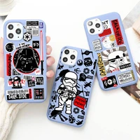 star wars logo darth vader stormtrooper phone case for iphone 13 12 mini 11 pro max x xr xs 8 7 6s plus candy purple cover