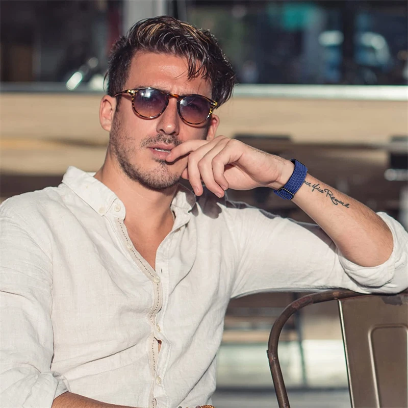 Strap For Apple Watch band 44mm 40mm 45mm 41mm 49mm 38mm 42mm Elastic braided bracelet iwatch series 7 se 5 6 8 ultra 49mm band