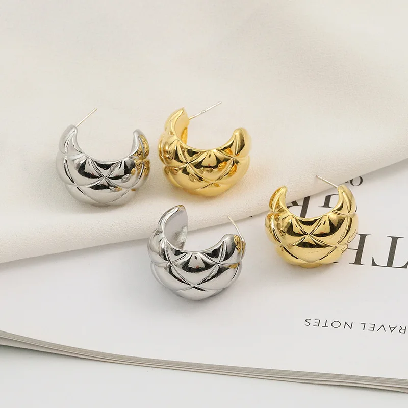 

Exaggerated Simple Retro Geometric Semicircle Shaped Stud Earrings For Unisex Punk Style Fashion Pop Vintage Jewelry Party Gifts