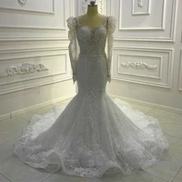 luxurious ball gown wedding dresses 2022 long sleeves lace beading appliques vintage princess bride dresses vestidos de novia