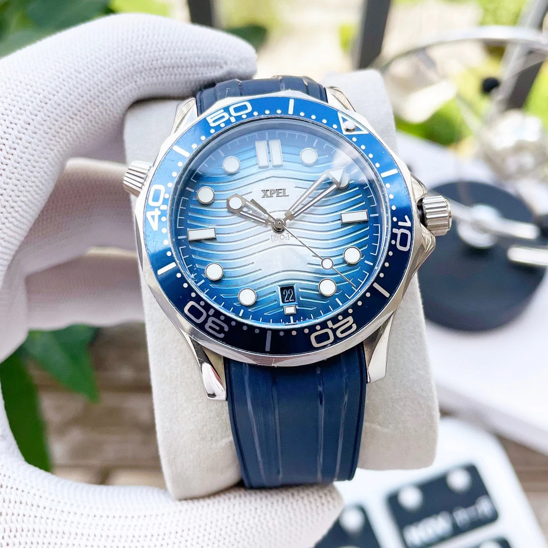 

High Quality Men's Automatic Mechanical Watch Sports Fashion Gradient Corrugated Dial Ceramic Ring 40MM With Luminous OMG Style