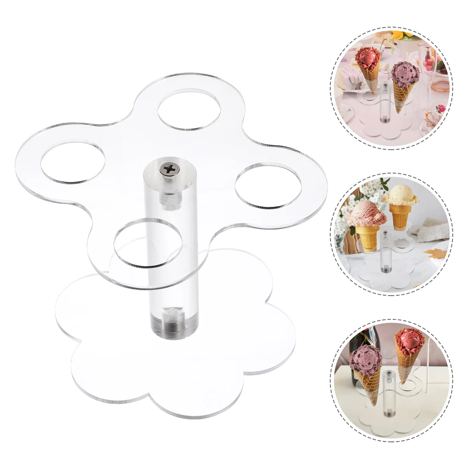 

Holder Cone Stand Cream Ice Cake Rack Display Cones Cupcake Baking Waffle Acrylic Minipizza Pastry Dessertholes Cupcakes Egg
