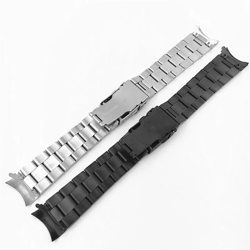 Silver 18mm 19mm 20mm 22mm Stainless Steel Oyster Curved End Bracelet Watch band Strap For Seiko Diving Watch