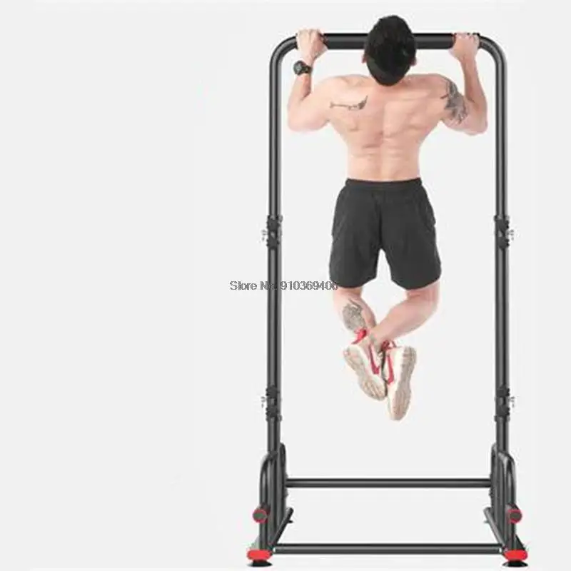 

728 Indoor Fitness Single Parallel Bars Multifunctional Pull Up Bar With Suction Cup 5 Gears Adjustable Height Horizontal Bar