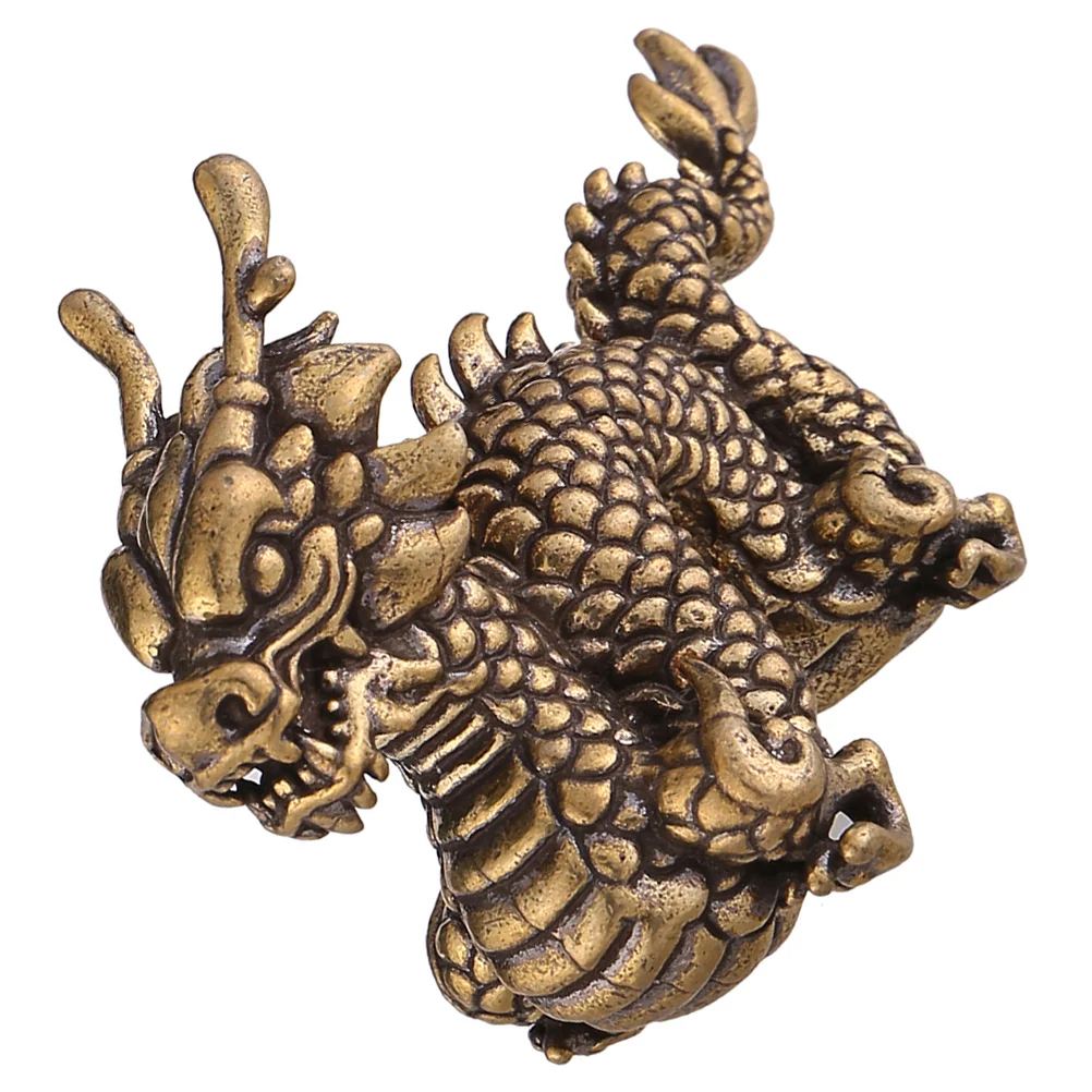 

Brass Dragon Statue Chinese Dragon Figurine Attract Wealth Luck Dragon Decor