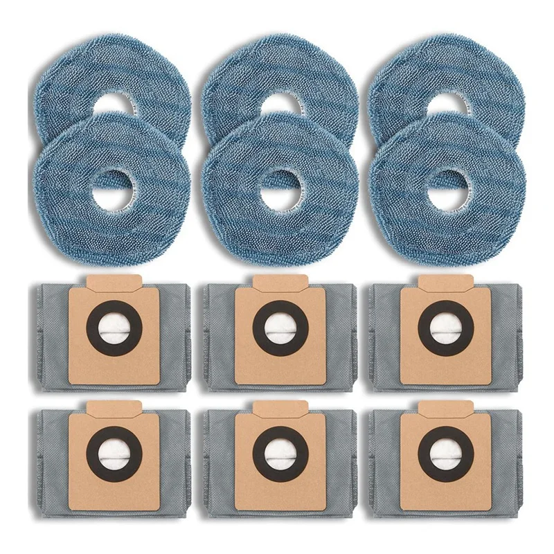 12-Pack Robot Vacuum Replacement Accessories Dust Bags &amp Mop Pads For Eufy X10 Pro Omni