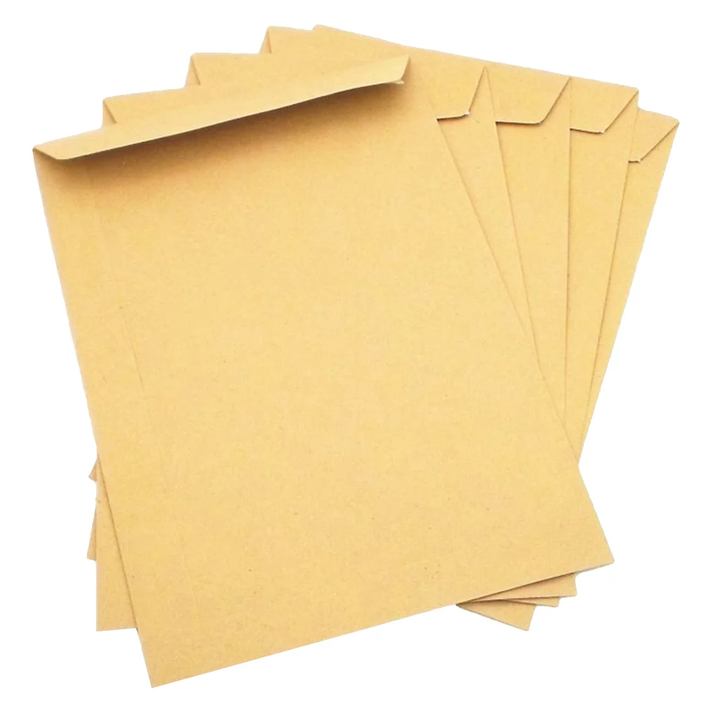 

100pcs 229x162mm Kraft Paper Envelope Blank Classic Plain Color Envelopes for Office School Business Letter Cute chinese red
