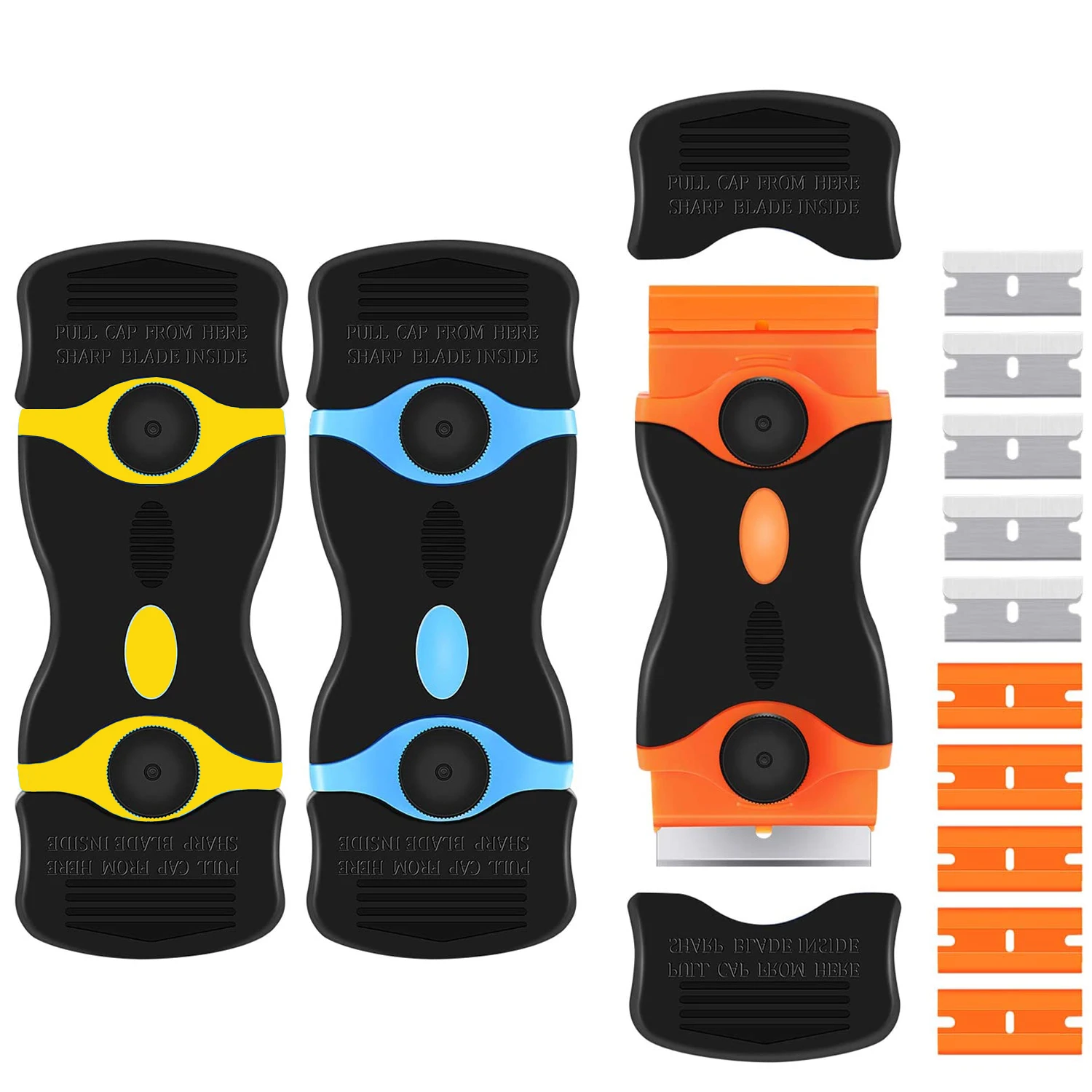 

Double-Sided Scraper With Plastic Handle Blade Combination Portable And Replaceable Multifunctional Double-Sided Scraper