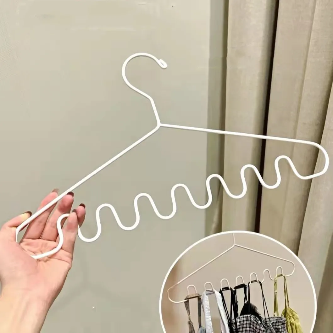 

10pcs wave Multi-port Hangers student adult non-marking plastic non-slip multi-functional tie storage sling Clothes Drying Rack