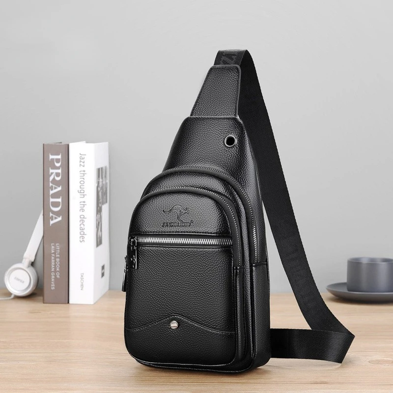 2023 New Men's Chest Bag Fashion Casual Waterproof Shoulder Bag Leather Shoulder Bag Travel Strap Crossbody Bag Men's Chest Bag