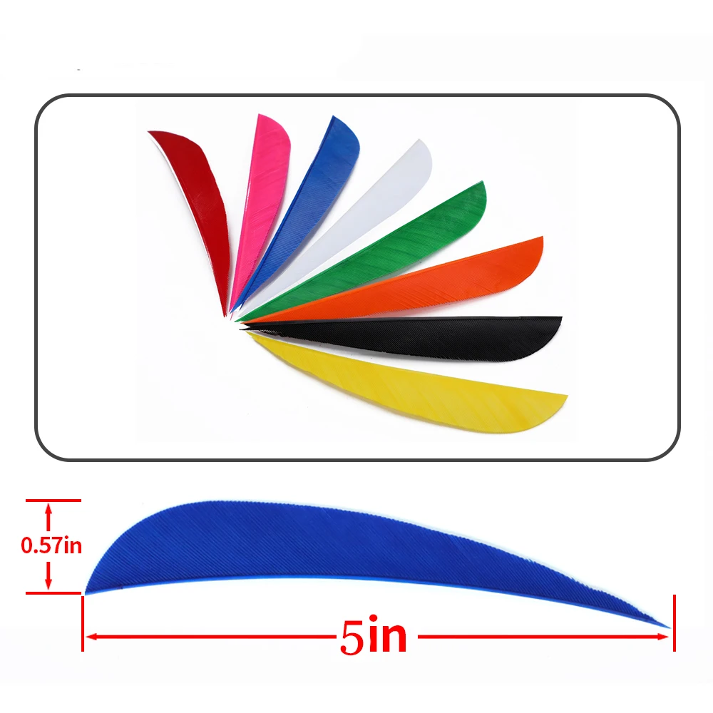 50 PCS Arrow Feather 5 Inches Turkey Feather Archery Arrow Fletching Vans Archery DIY Accessories