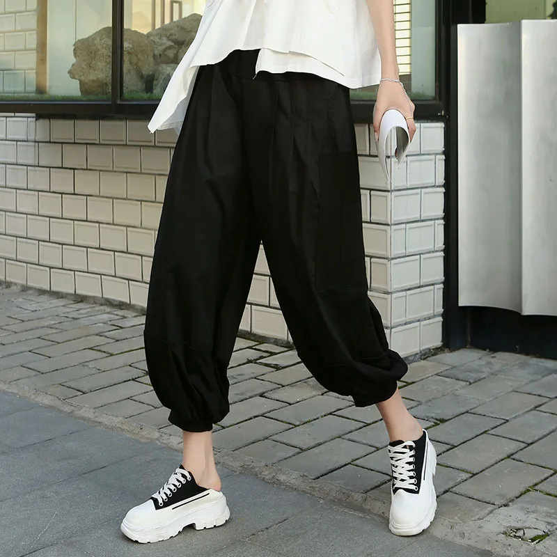 

220424 Spring Summer Streetwear Wide Leg Pants Loose Harem Pants Casual Bloomers Pants Women Trousers Tide