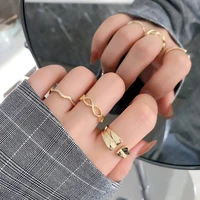3pcsset fashion simple metal combination rings set for women 2022 classic trendy jewelry open forefinger ring knuckle ring