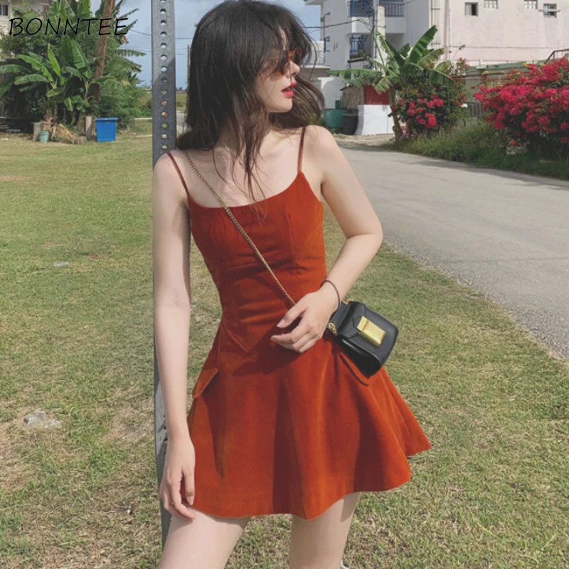 

Винтажные женские платья, облегающий однотонный дизайн, Женский мини-сарафан в Корейском стиле, Клубная одежда в стиле ретро, праздничное л...