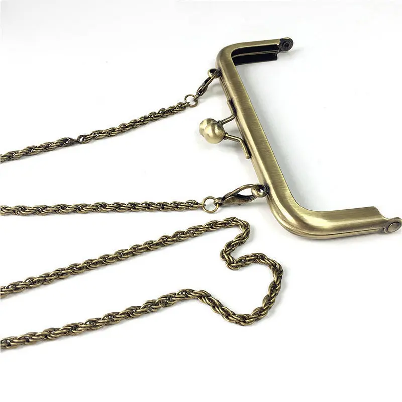 20pcs/lot 60cm Metal Chain Handle with Buckle for Handbag Purse DIY Handles Clasps Shoulder Straps Bag Parts Accessories