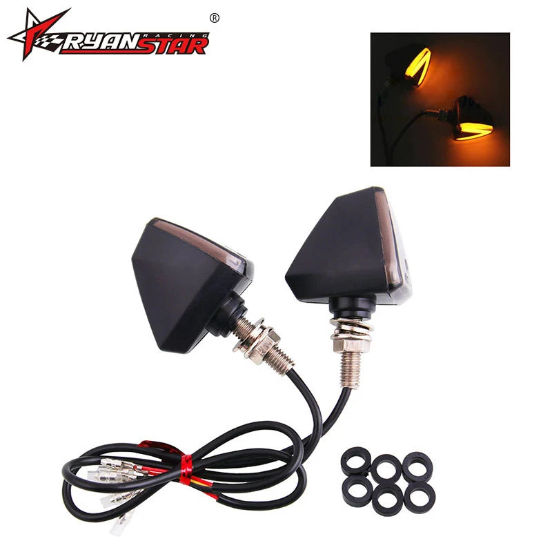

Universal 12V Motorcycle Turn Signal Indicator Light Front Back Flashing Signal Lamp Blinker Amber Strobe Lamp For Honda Suzuki