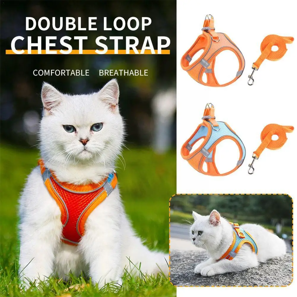 

Cat Harness Vest Style Pet Traction Rope EscapeProof Breathable Leash For Walking Outdoor Easy Control Pet Dog Reflective B G3I3