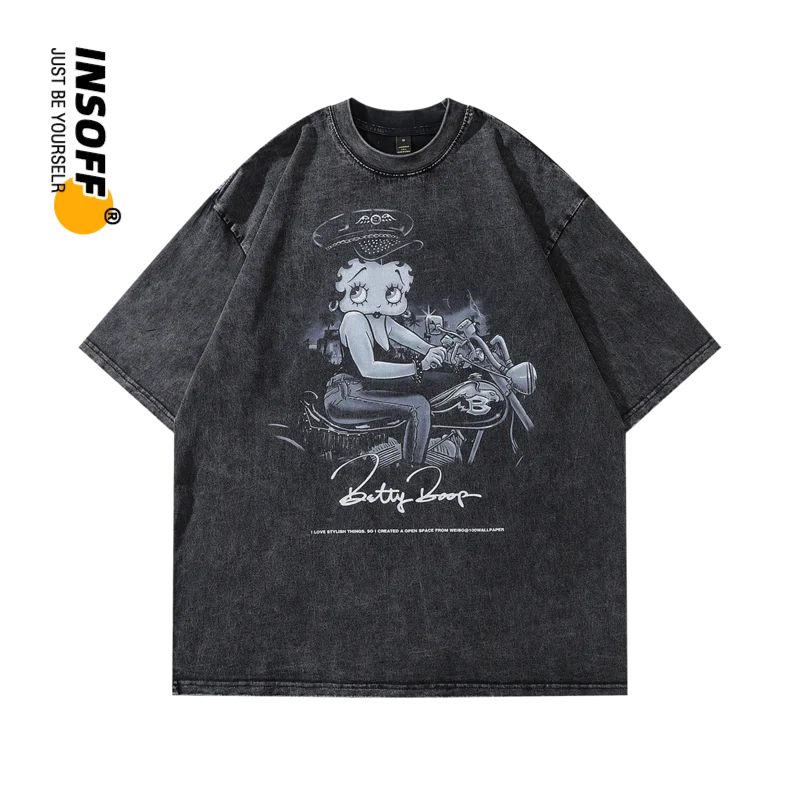 

Original Designer Harajuku Anime Printed Graphic High Quality 100% Cotton Washed Vintage Y2k Oversize Streetwear T-shirt for Men