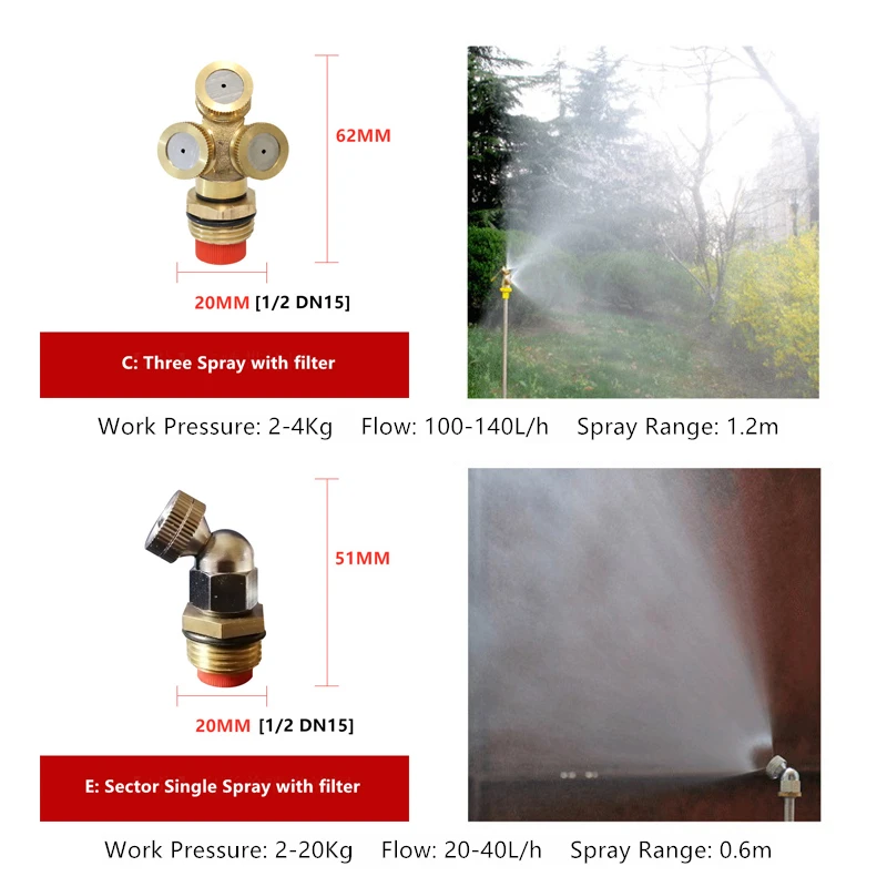 

Atomizing Garden Universal Nozzle Agricultural Copper Atomizing Sprayer Nozzle Multi Hole Selective Irrigation Water Sprinkler