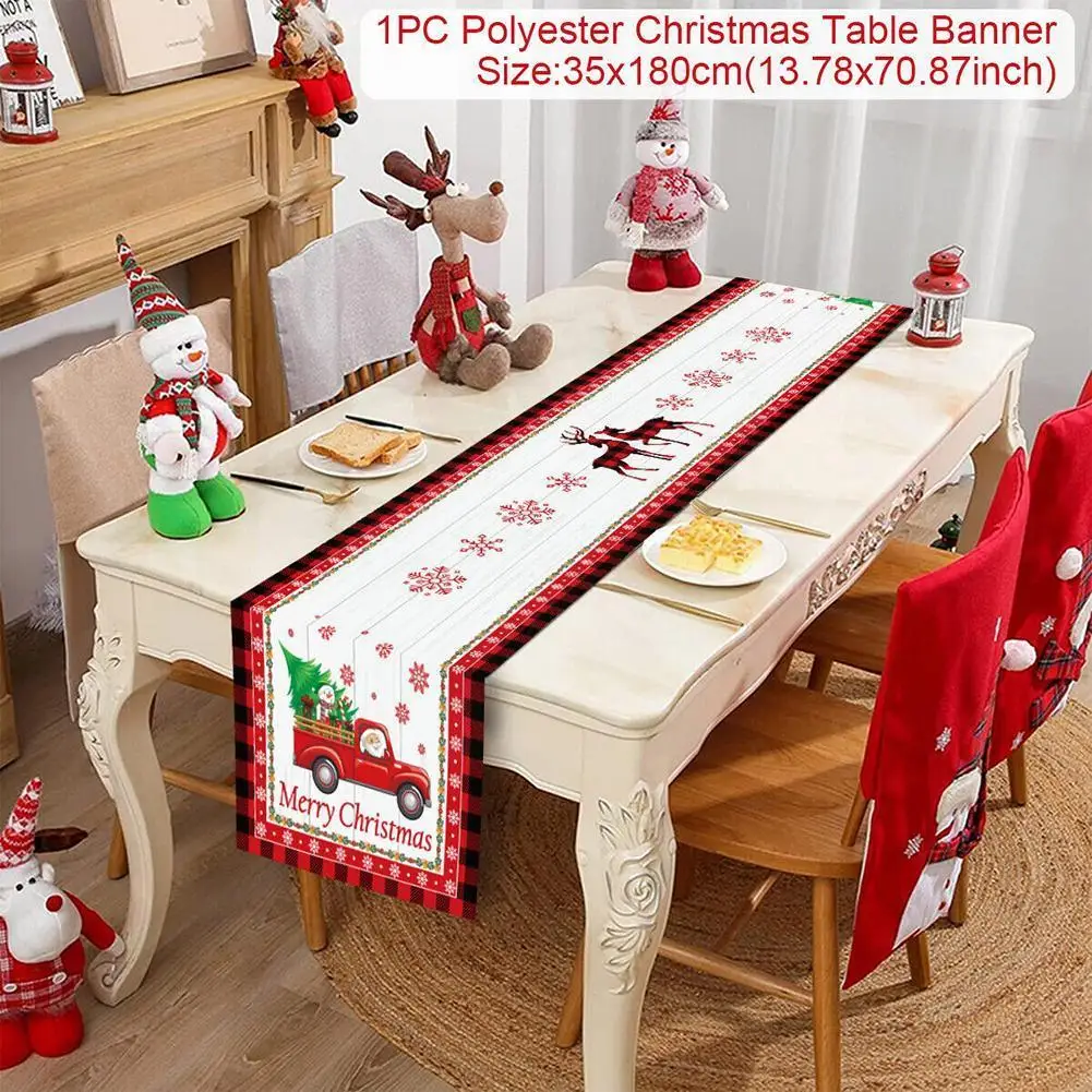 

Christmas Table Cloth Christmas Decoration Supplies Christmas Decora Door Flag Outdoor Table Pull Runner Curtain Orn Q4r4