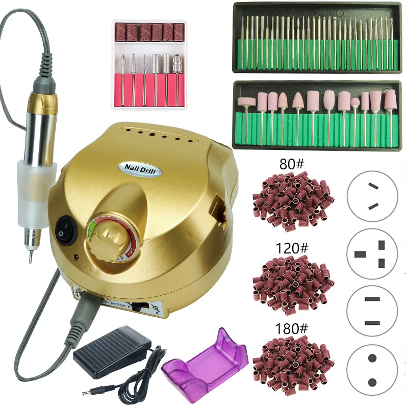 

35000RPM Electric Nail Drill Machine Manicure Drill Pedicure Acrylic Nail Tips Polisher Nail Tool Cuticle Milling Cutter Set