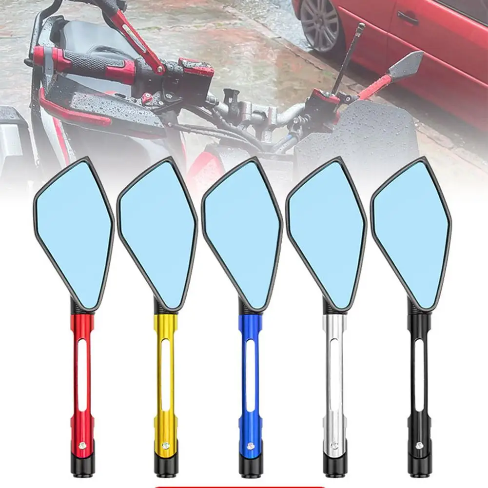 

Universal Motorcycle Handlebar Rear View Mirror Aluminum Hd Glass Rearview Side Mirrors Modified Parts For Scooter Electric Bike