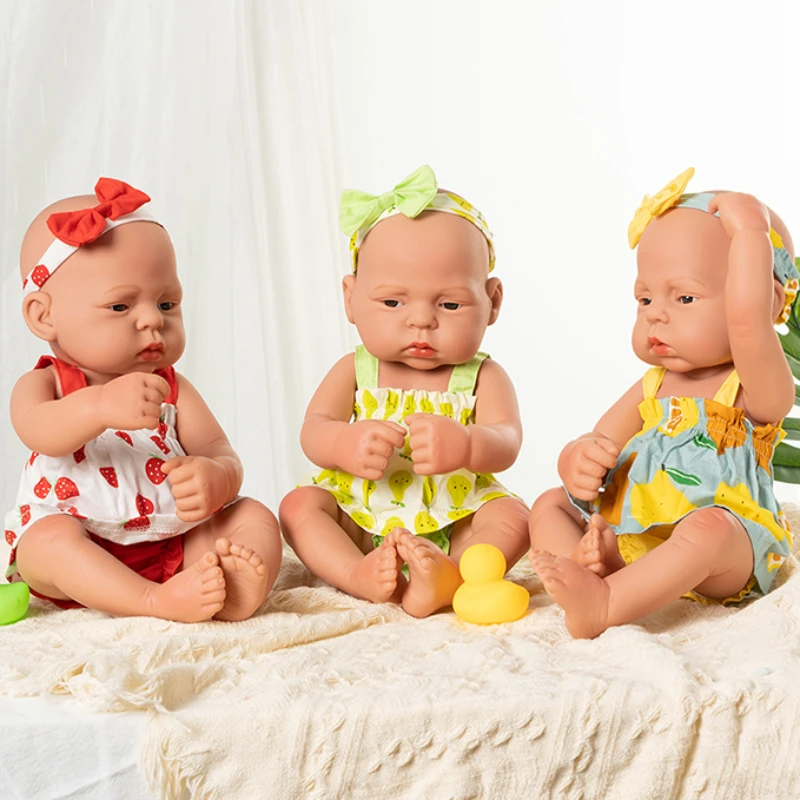 

Full Body Silicone Bebe Reborn Doll 16inch Baby Dolls Lifelike Baby Vinyl Bebe Doll Cute Reborn Baby Doll For Girls Doll Toys