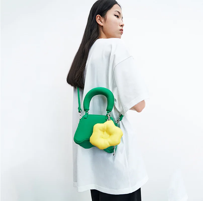 Women's Bag 2023 Brand New Summer Fashion Design Sense Small Square Bag Green Handbag Luxury Gg Small Smiley Shoulder Tote Bag