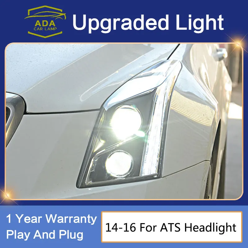 

Автомобильные аксессуары для Cadillac ATS 2014-2016, передние фары s DRL дневные ходосветильник огни Светодиодный Противотуманные фары s Cadillac ATS, динамический поворотный сигнал